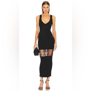 REVOLVE Nicola Mixed Crochet Maxi Dress in Black